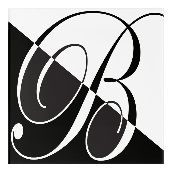 Elegant Script Flourish Letter B Acrylic Print | Zazzle.com