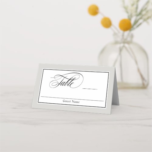 Elegant Script Flourishes Wedding Place Card