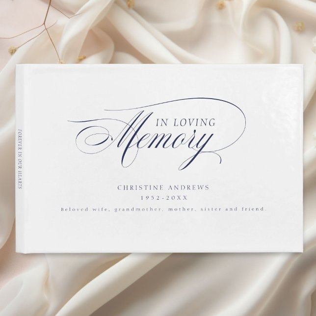 Elegant, Script Font "In Loving Memory" Funeral Guest Book (Elegant, Script Font "In Loving Memory" Funeral Guest Book)