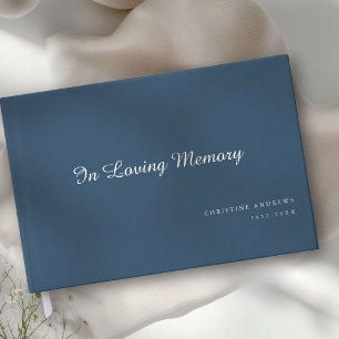 Elegant, Script Font "In Loving Memory" Funeral Guest Book