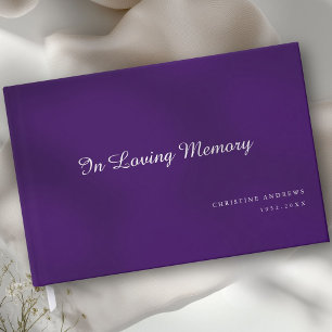 Elegant, Script Font "In Loving Memory" Funeral Guest Book