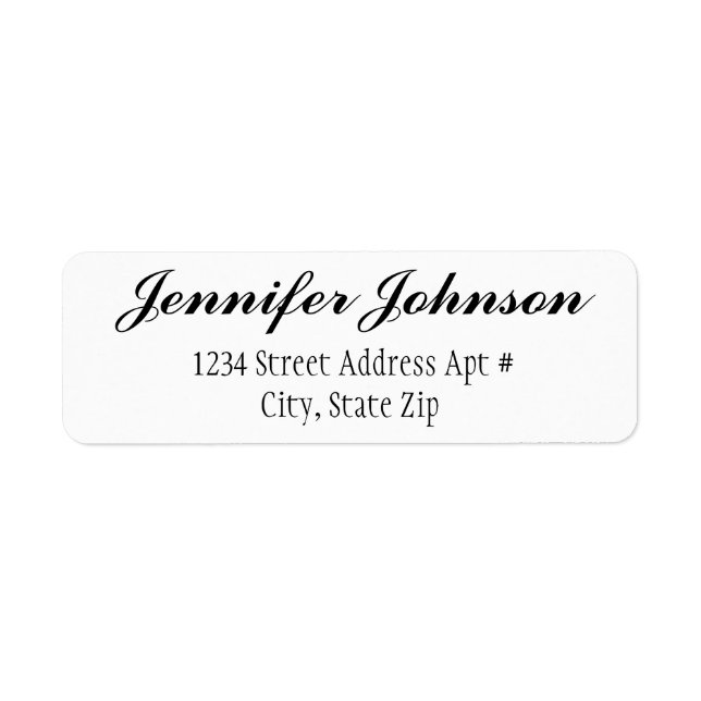 Elegant Script Font Return Address Envelope Labels (Front)