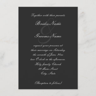 Elegant script font wedding invitation