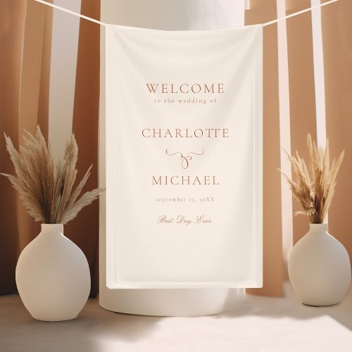 Elegant script font Welcome beige_blush Banner