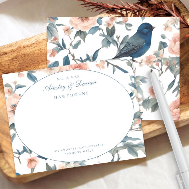 Elegant Script French Floral Couples Stationery Note Card (Creator Uploaded)