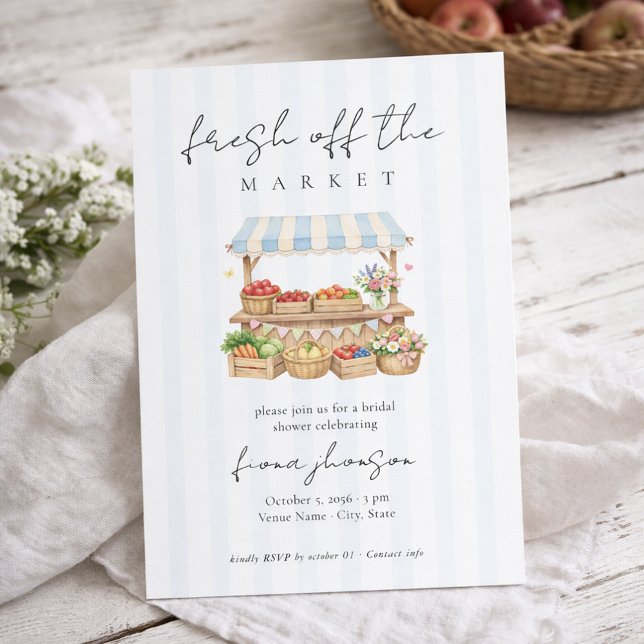 Elegant Script Fresh Off the Market Bridal Shower Invitation (Creator Uploaded)