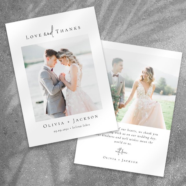 Elegant Script Full Photo Wedding Thank You Card (Creator Uploaded)
