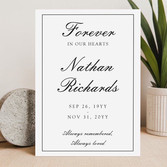 Elegant Script Funeral Memorial Thank You Card (Creator Uploaded)