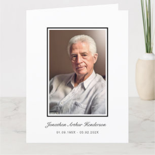 Elegant Script Funeral Photo Thank You Card