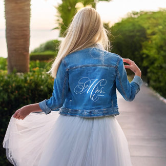 Elegant Script "Future Mrs" Custom Bride to be Denim Jacket