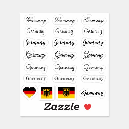 Elegant script Germany  German Flag name Set Sticker