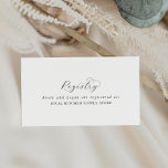 Elegant Script Gift Registry Enclosure Card<br><div class="desc">This elegant script gift registry enclosure card is perfect for a simple wedding. The minimalist black and white design features fancy romantic typography with modern glam style. Customizable in any color. Keep the design minimal and classy,  as is,  or personalize it by adding your own graphics and artwork.</div>