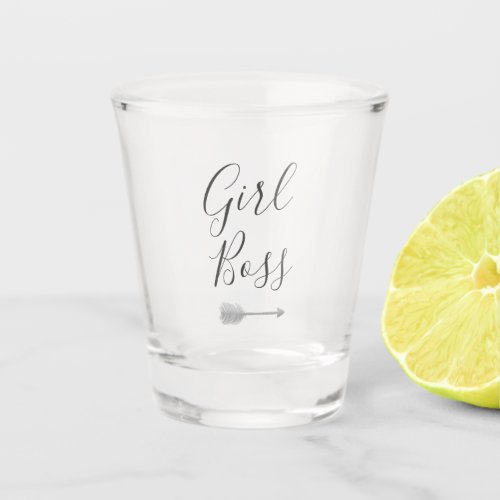 Elegant Script Girl Boss   Shot Glass