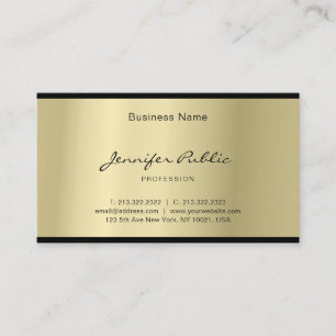 Elegant Script Glamorous Gold Professional Clean Business Card