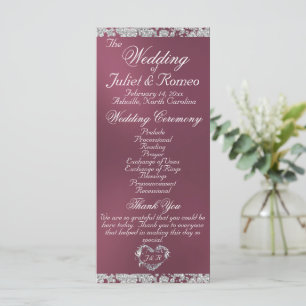 Elegant Script & Glitter - Lavender Wedding Program