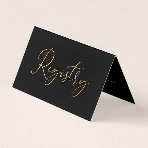 Elegant Script Gold Foil Gift Registry Card