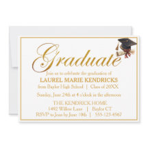 Elegant Script Gold Foil Graduation Party