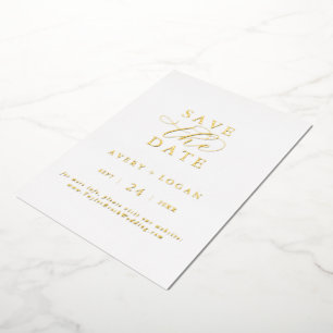 Elegant Script Gold Foil Save the Date Foil Invitation