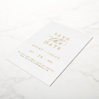 Elegant Script Gold Foil Save the Date