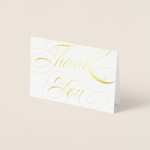 Elegant Script Gold Foil Wedding Thank You Foil Card