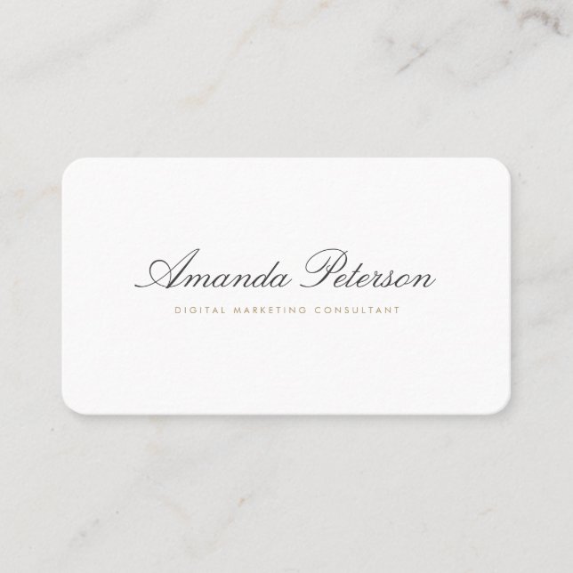 Elegant Script Gold Gray Business Card Template (Front)