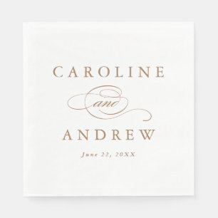 Elegant Script Gold Wedding Napkins