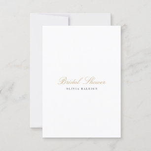 Elegant Script Gold White Bridal Shower Invitation