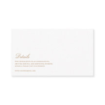 Elegant Script Gold & White Wedding Details