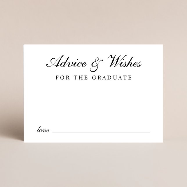 Elegant Script Grad Advice Black Gold Graduation Enclosure Card (Creator Uploaded)