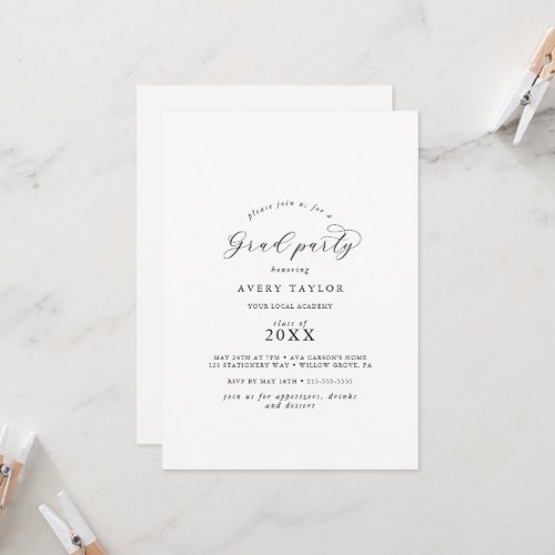 Elegant Script Grad Party