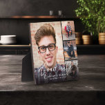Elegant Script Graduate 4 Photograph Keepsake Plaque<br><div class="desc">Custom 4 Photo Elegant Script Graduate Keepsake Plaque - Display with love and pride in your home. PHOTO TIP: Crop/Size your photos with the subject in the middle BEFORE uploading for best results. Makes an elegant keepsake graduation gift idea. Congratulations to the graduate!</div>