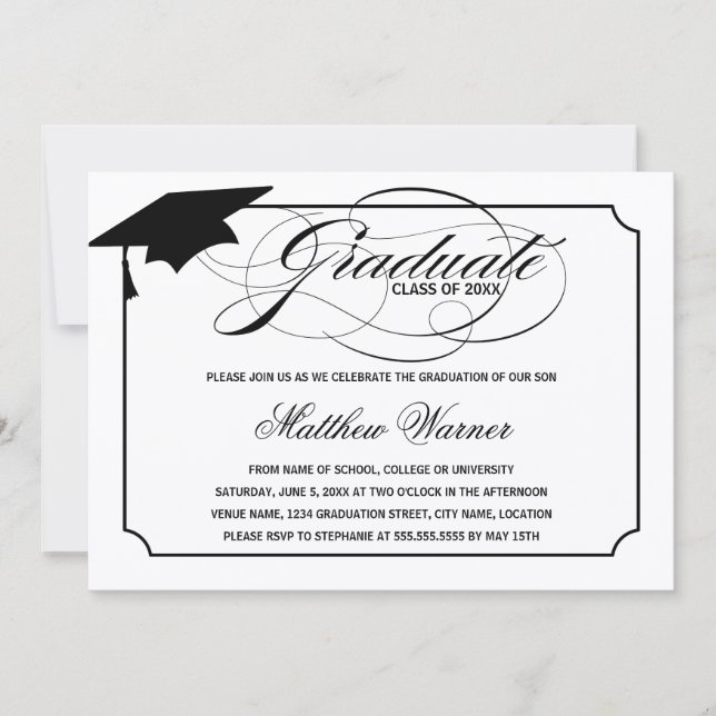 Elegant Script Graduate Invitation (Front)