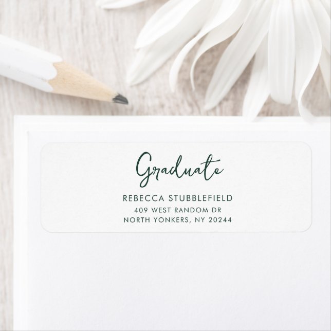 Elegant Script Graduation 2026 Return Address Label (Insitu)
