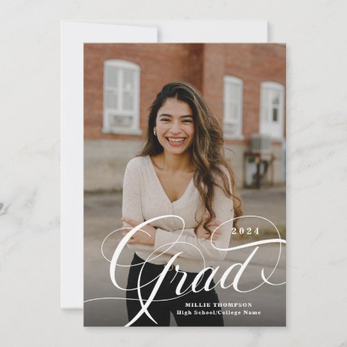 Elegant Script Graduation  Announcement