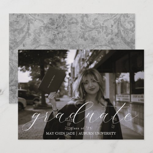 Elegant Script Graduation Announcement Card