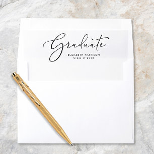 Elegant Script Graduation Envelope Liner