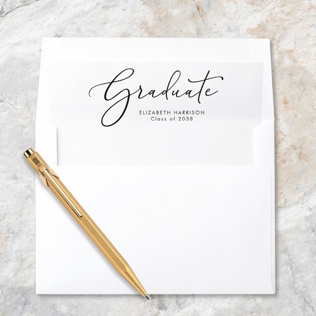 Elegant Script Graduation Envelope Liner (Creator Uploaded)