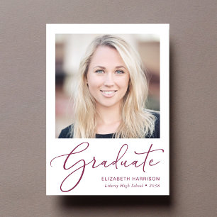 Elegant Script Graduation Letterpress Photo Cards