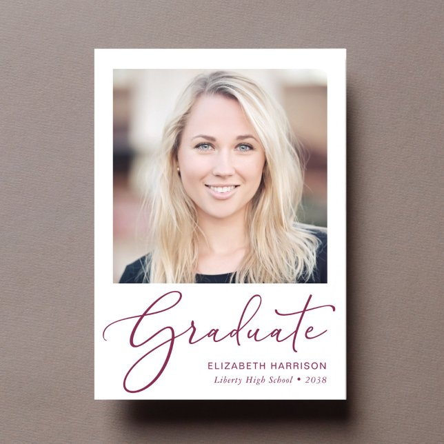 Elegant Script Graduation Letterpress Photo Cards (Elegant Script Graduation Letterpress Photo Cards)
