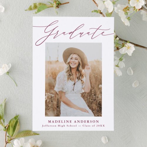 Elegant Script Graduation Letterpress Photo Cards