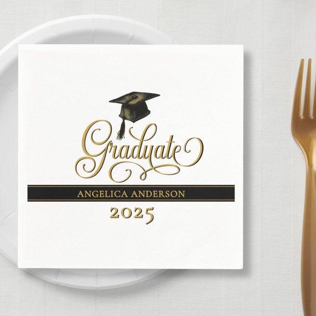 Elegant Script Graduation Napkins (Creator Uploaded)