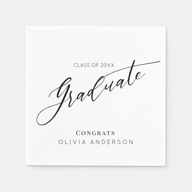 Elegant Script Graduation Party Napkins (Front)