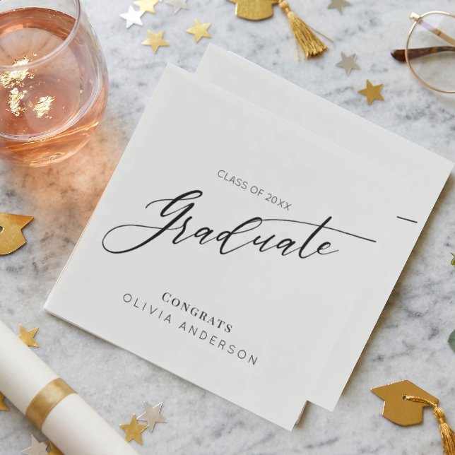Elegant Script Graduation Party Napkins (Creator Uploaded)