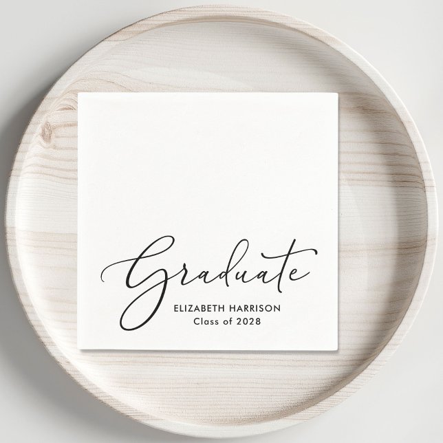 Elegant Script Graduation Party Napkins (Creator Uploaded)