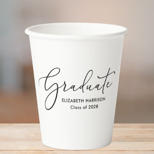 Elegant Script Graduation Party Paper Cups