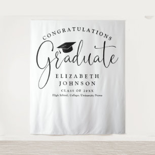 Elegant Script Graduation Party Photo Backdrop