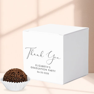Elegant Script Graduation Party Thank You Favor Boxes