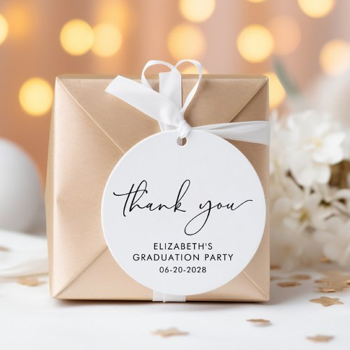 Elegant Script Graduation Party Thank You Favor Tags