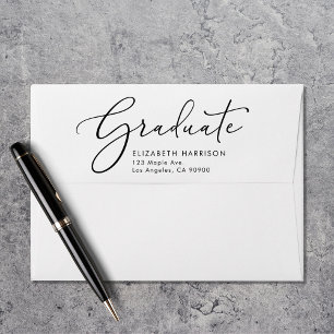 Elegant Script Graduation Return Address Envelope