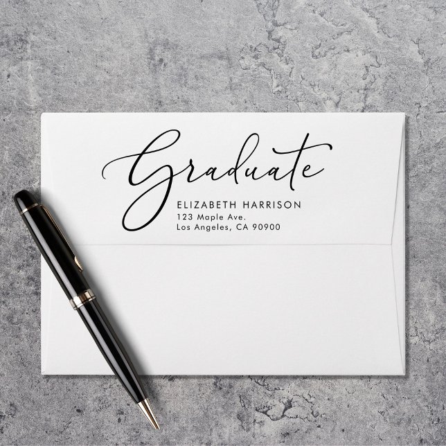 Elegant Script Graduation Return Address Envelope (Creator Uploaded)